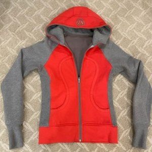 Lululemon Orange/Red  and Grey Scuba Hoodie/size 6